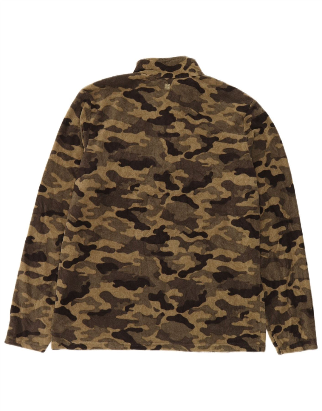 Mountain Warehouse Herre Zip Neck Fleece Jumper Medium Beige Camouflage