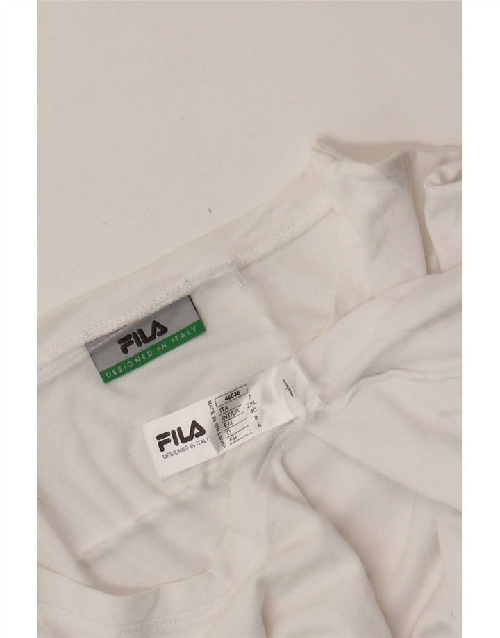 Fila Herre T-Shirt Top 2XL Hvid Bomuld
