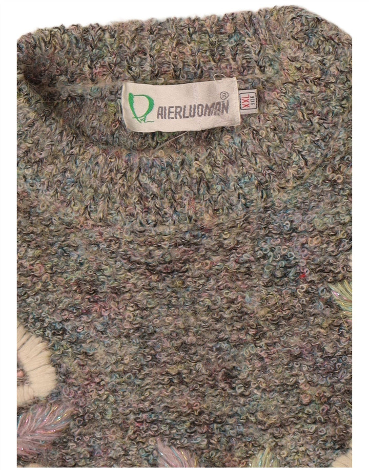 Aierluoman Dame Crew Neck Jumper Sweater UK 20 2XL Flerfarvet