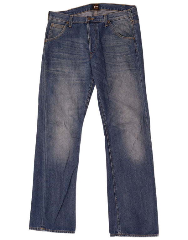 Lee Herre Flint Straight Jeans W34 L34 Blå Bomuld