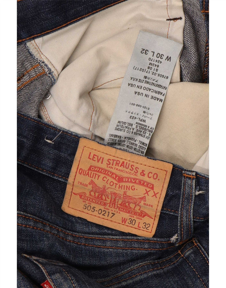 Levi's Herre 505 Straight Jeans W30 L32 Marineblå Bomuld