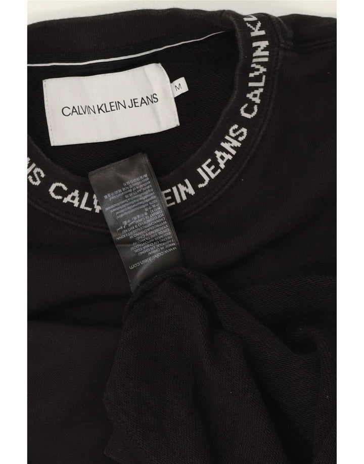 Calvin Klein Jeans Herre Grafisk Sweatshirt Jumper Medium Sort Bomuld