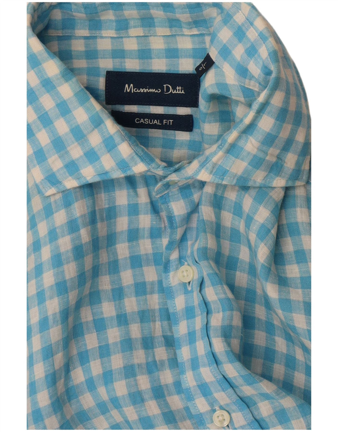 Massimo Dutti Herre Casual Fit skjorte Stor blå Gingham