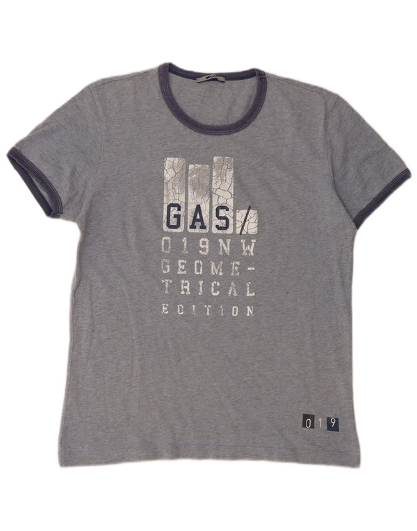 Gas Womens Graphic T-Shirt Top UK 14 Medium Grey