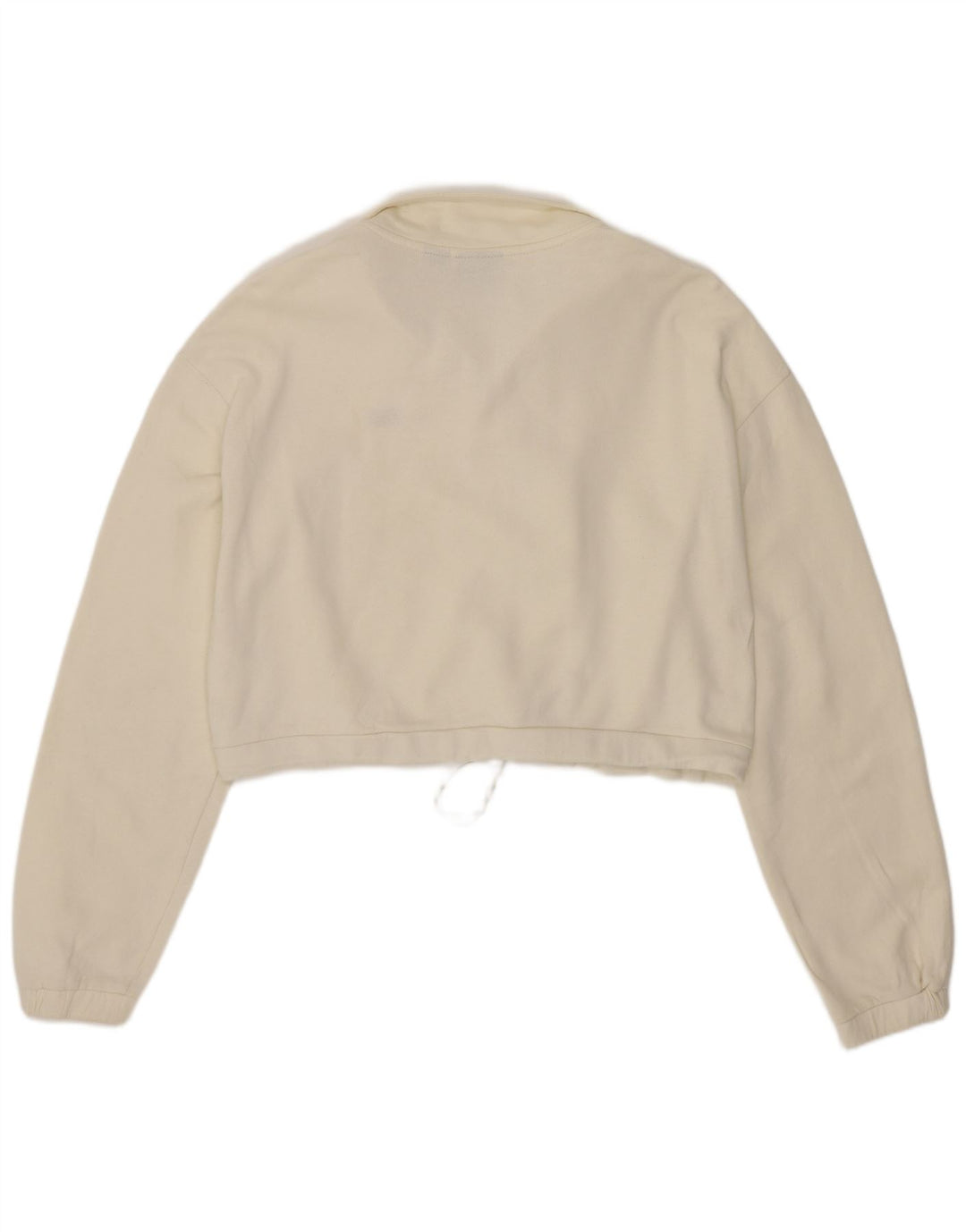 Vans Dame Oversized Crop Zip Neck Sweatshirt Jumper UK 10 Small Off White