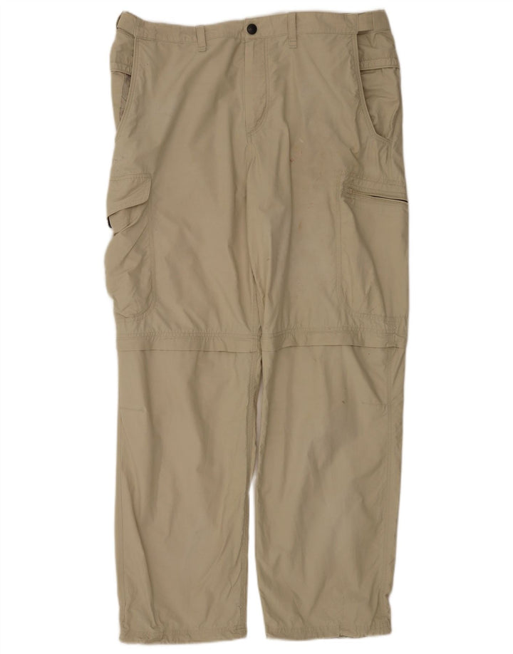 Marks & Spencer Herre Straight Cargo Bukser W36 L31 Beige Bomuld