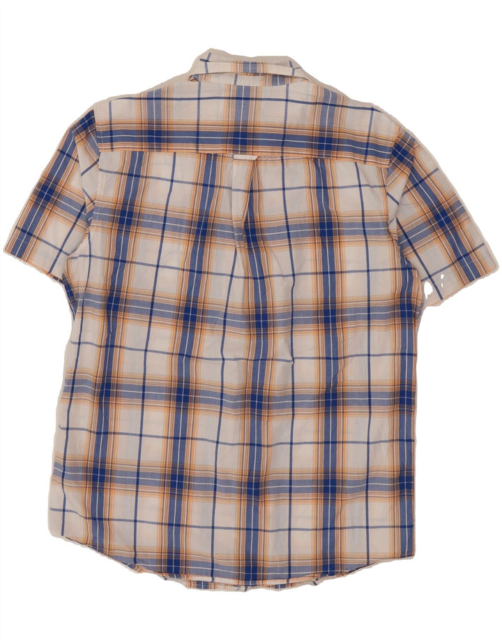 CHAPS Mens Short Sleeve Shirt Medium Multicoloured Plaid Cotton Vintage Chaps and Second-Hand Chaps from Messina Hembry 