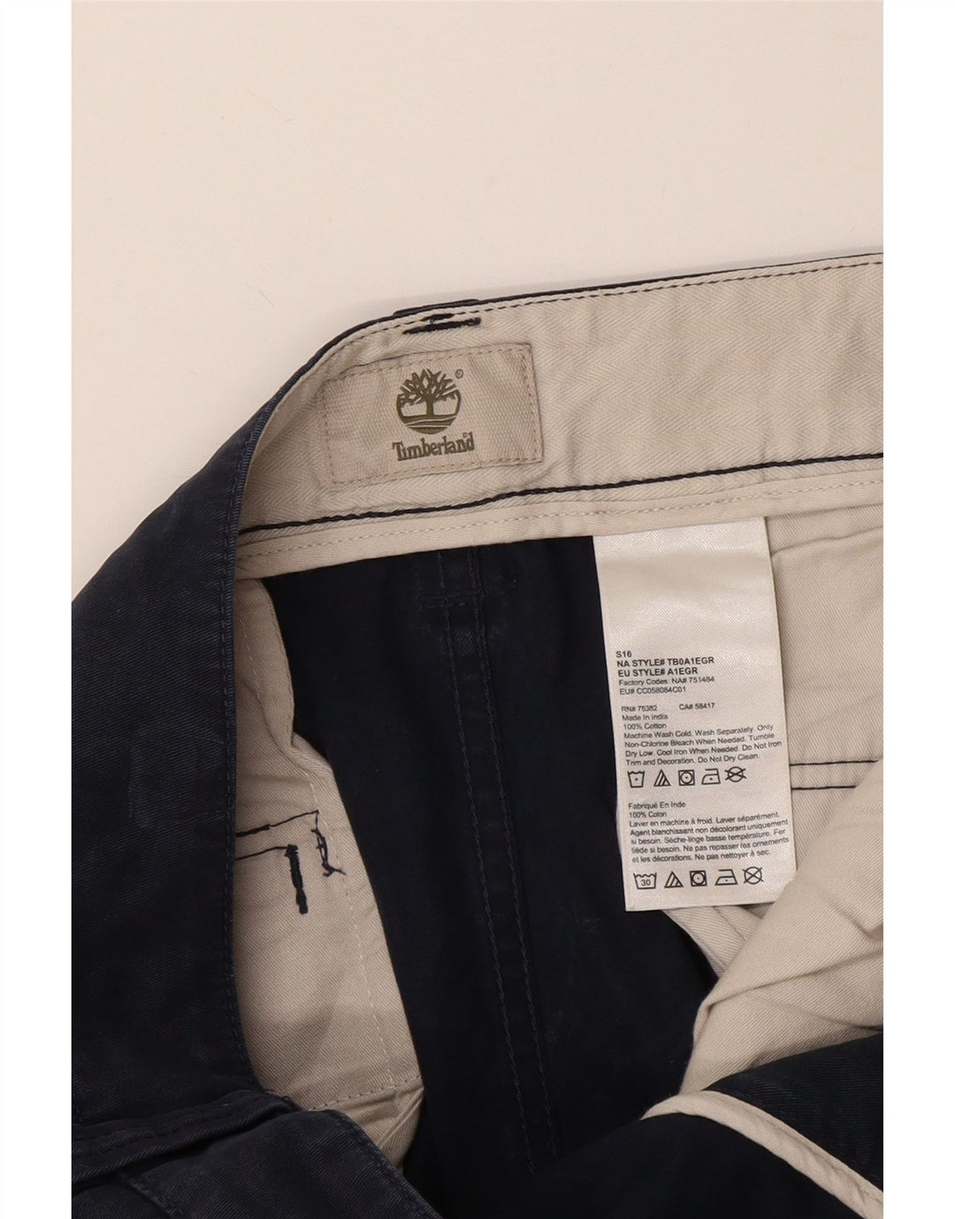 Timberland Herre Cargo Shorts W38 XL Marineblå Bomuld