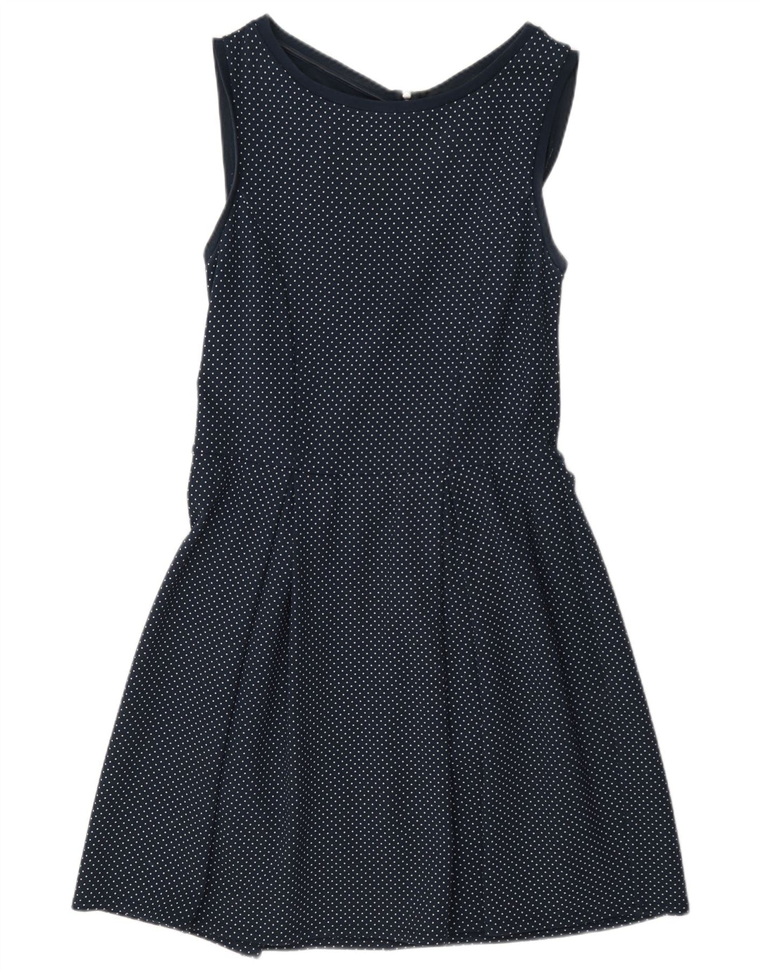 Max & Co. Dame Ærmeløs A-Line Kjole UK 12 Medium Navy Blue Plettet