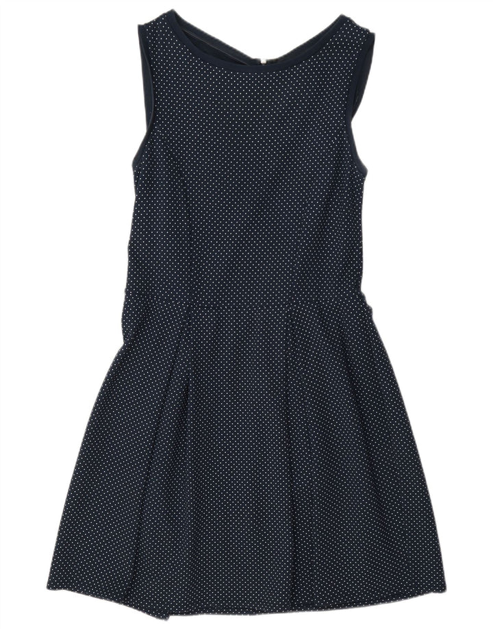 Max & Co. Dame Ærmeløs A-Line Kjole UK 12 Medium Navy Blue Plettet