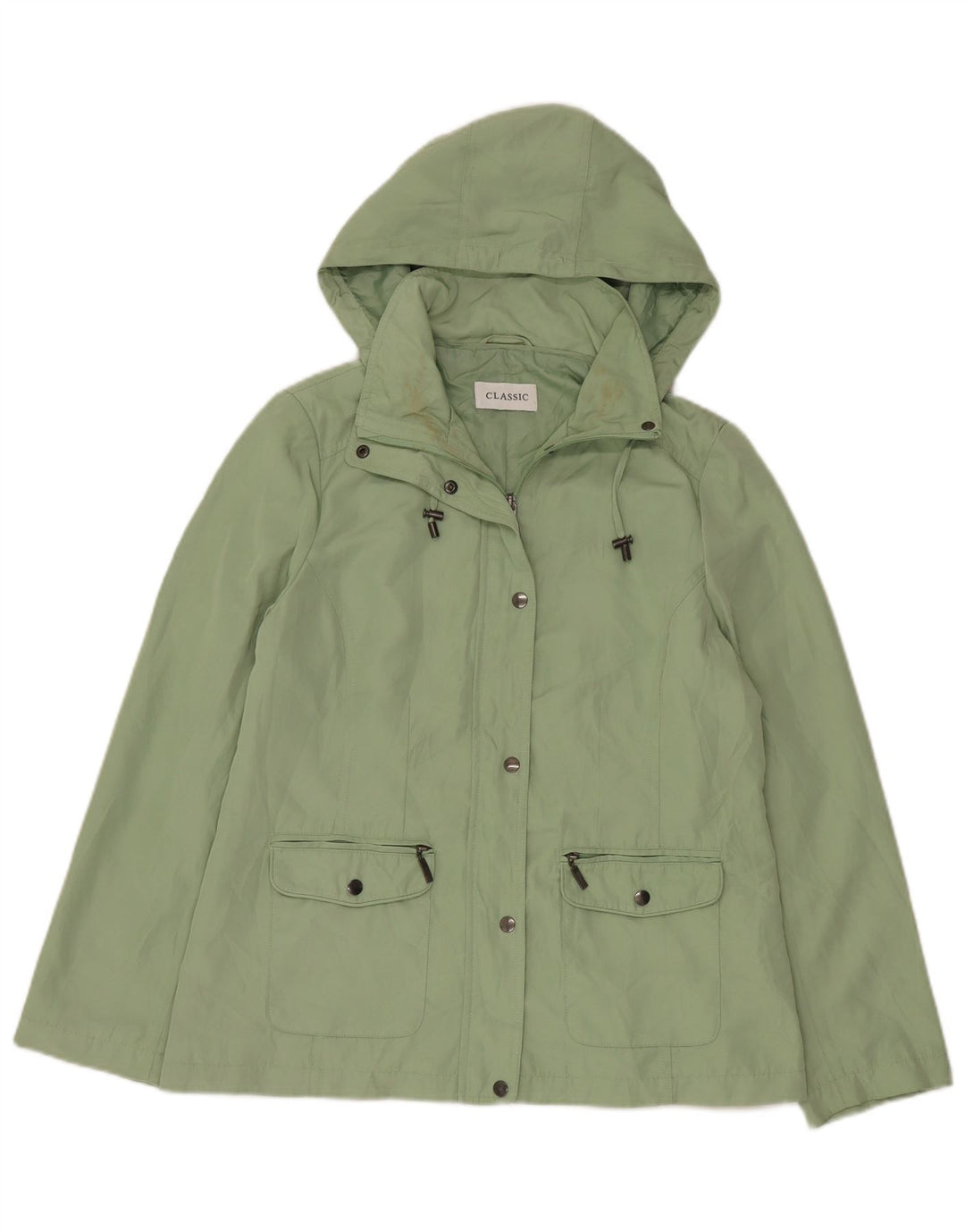 Marks & Spencer Dame Hooded Utility Jacket UK 14 Large Green Polyester