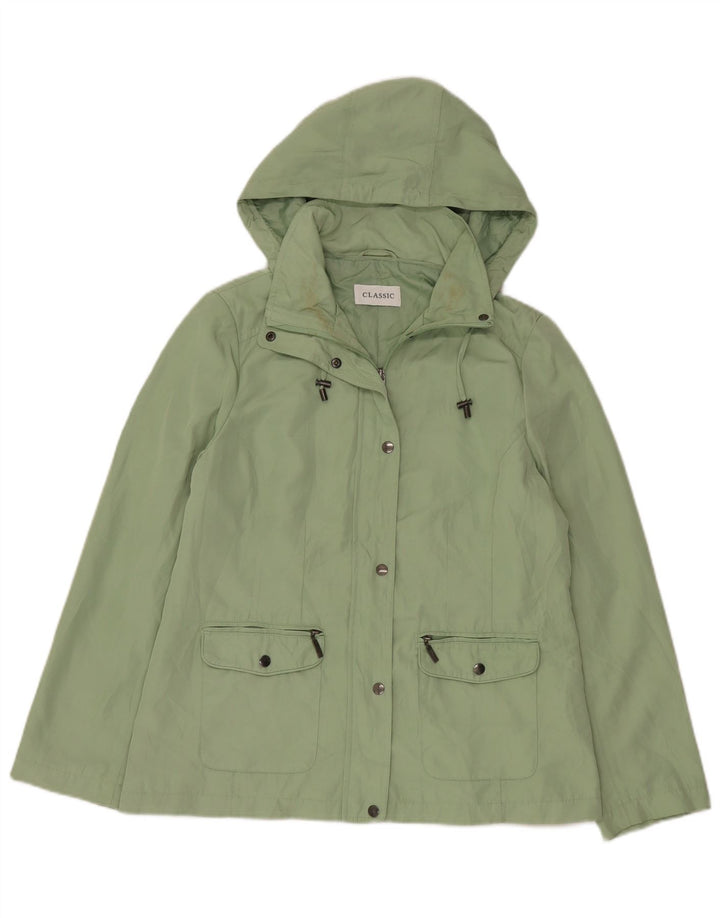 Marks & Spencer Dame Hooded Utility Jacket UK 14 Large Green Polyester