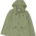 Marks & Spencer Dame Hooded Utility Jacket UK 14 Large Green Polyester