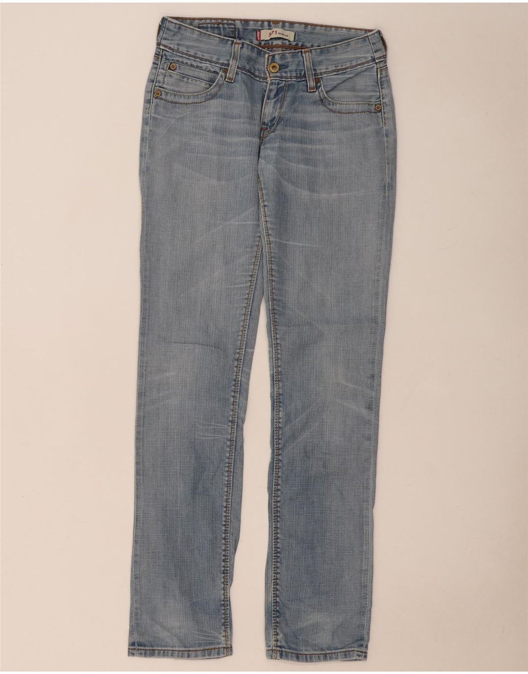 LEVI'S Dame 571 Slim Jeans W28 L34 Blå Bomuld