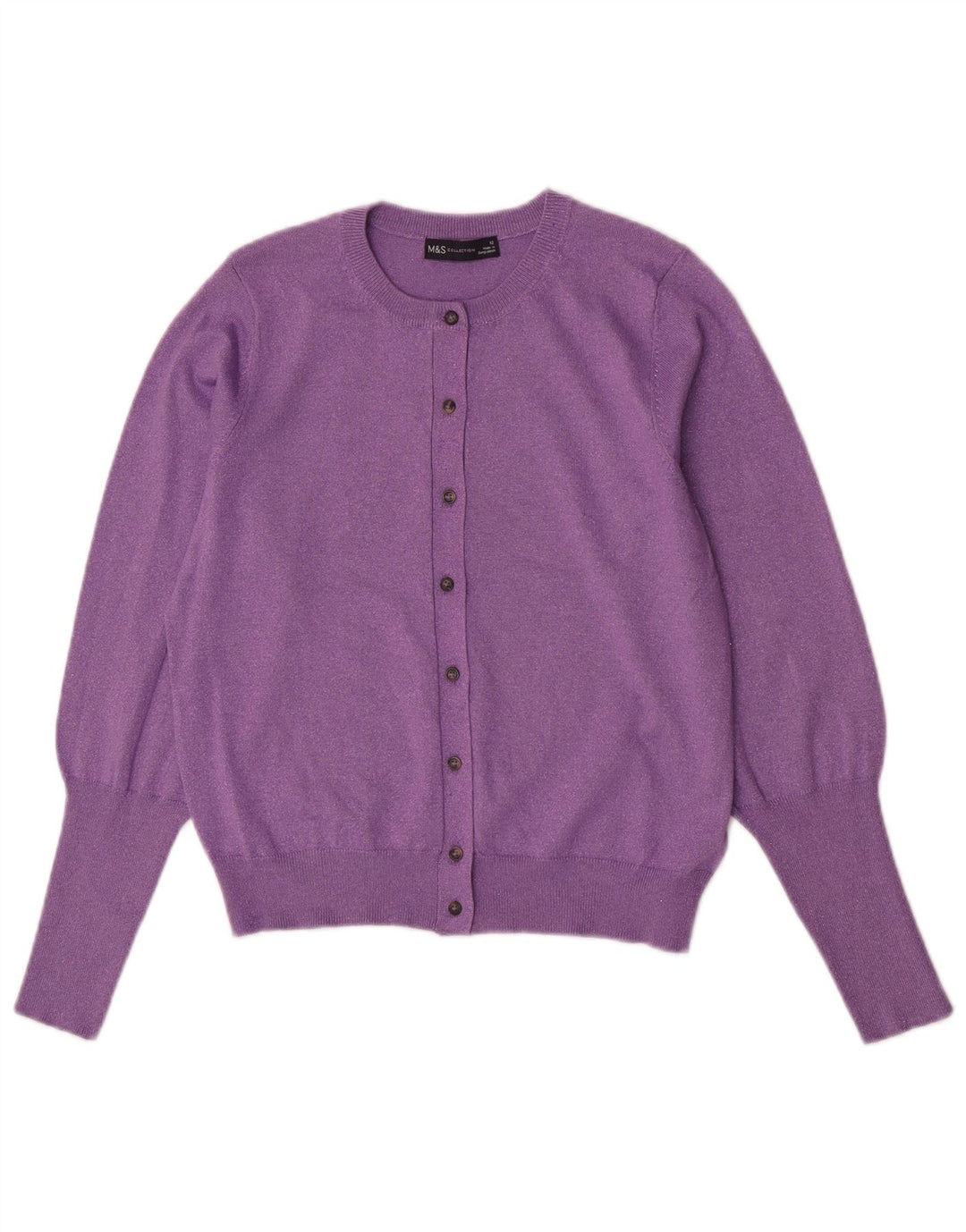 Marks & Spencer Dame Cardigan Sweater UK 12 Medium Purple Viscose