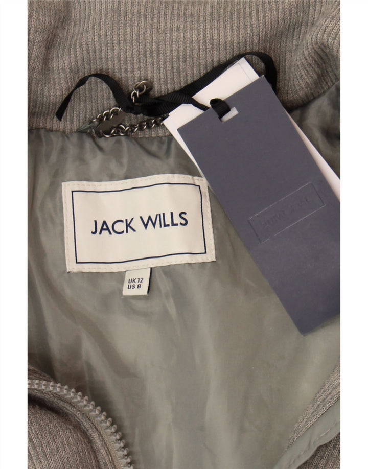 JACK WILLS Womens Padded Jacket UK 12 Medium Grey Polyester Vintage Jack Wills and Second-Hand Jack Wills from Messina Hembry 