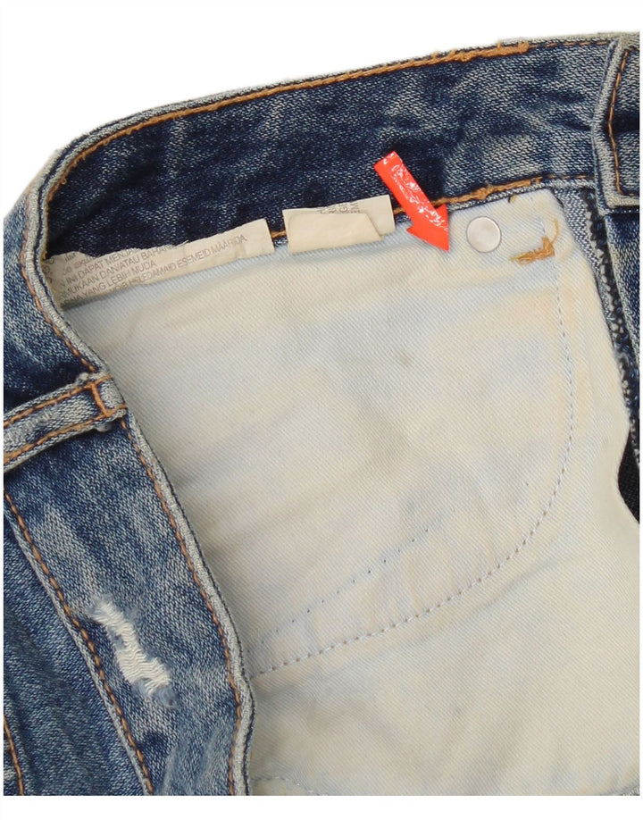 Zara Dame Mini Denim Nederdel Lille W26 Blå