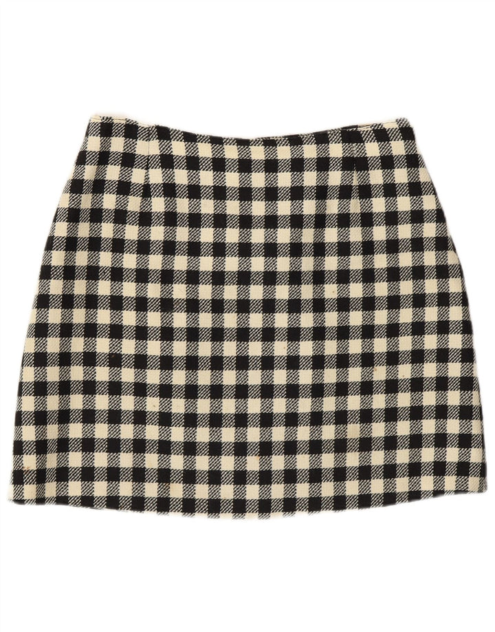 C'EST COMMECA Dame 2-delt nederdel Sæt UK 14 Medium W30 Black Gingham