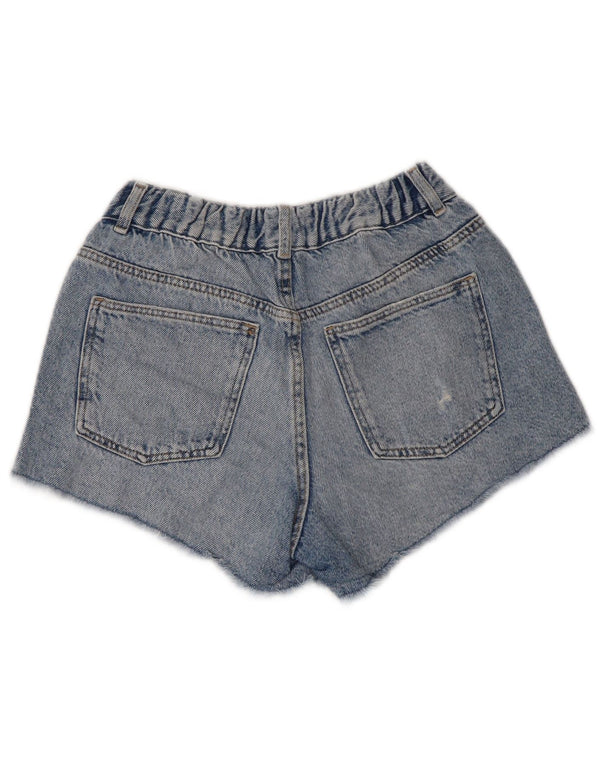 ZARA Piger High Waist Distressed Denim Shorts 13-14 år W28 Blå