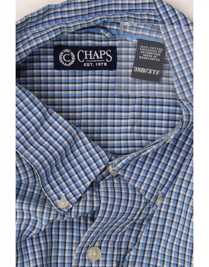 Chaps Herreskjorte 3XL Blå Gingham Bomuld