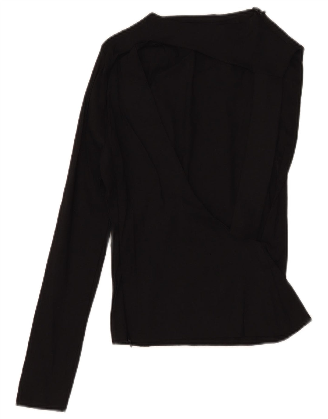 Zara Womens Crop One Shoulder Top UK 8 Small Black Linen