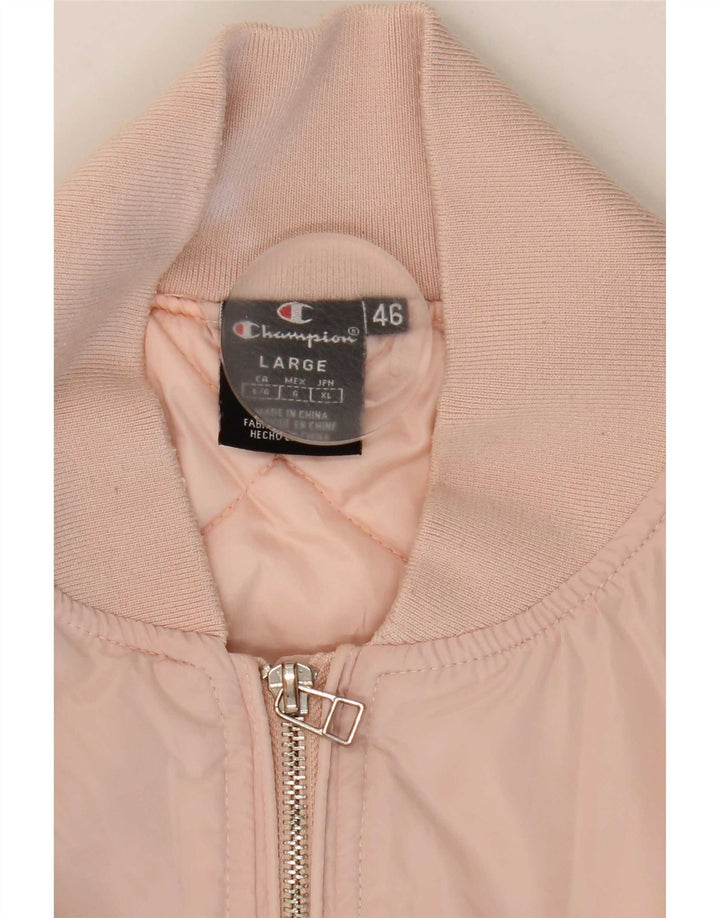 Champion Kvinders grafisk bombeflyjakke IT 46 Large Pink Polyester