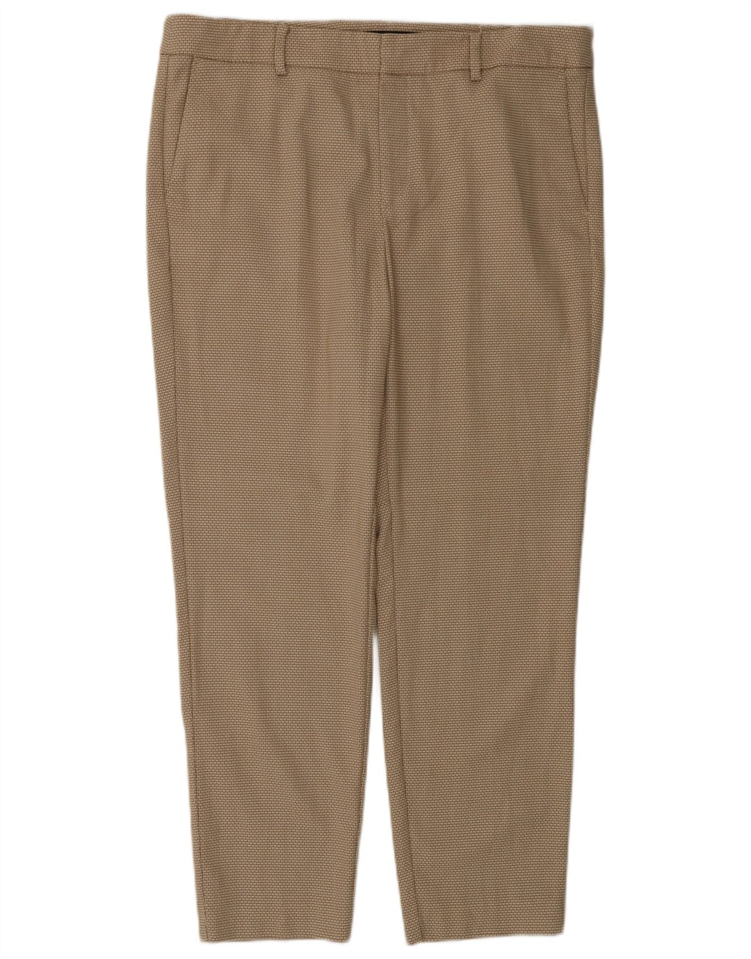 Zara Dame Slim Chino Bukser EU 42 Large W32 L27 Beige Ternet polyester