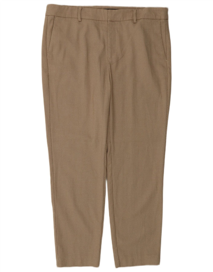 Zara Dame Slim Chino Bukser EU 42 Large W32 L27 Beige Ternet polyester