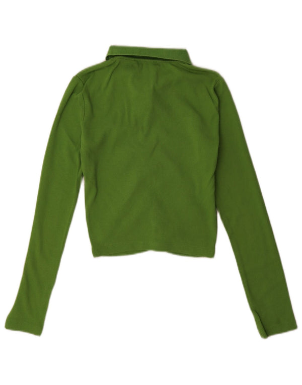 Zara Womens Crop Cardigan Top UK 10 Small Green Bomuld