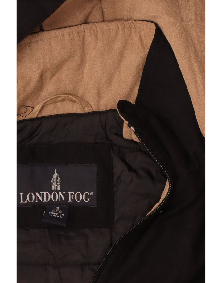 London Fog Dame Hooded Windbreaker Coat UK 10 Small Black Polyester