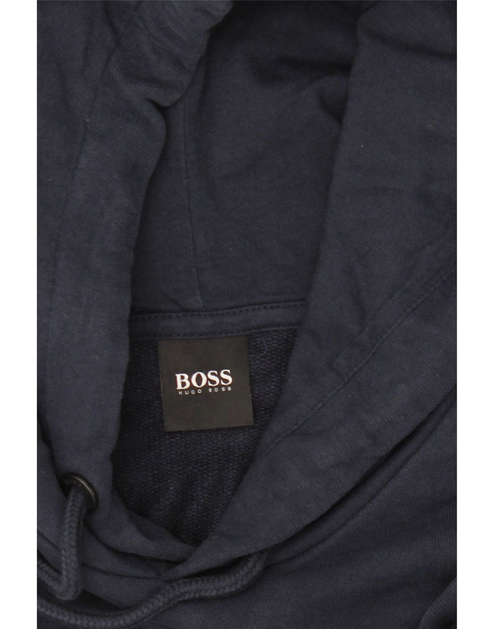 Hugo Boss Grafisk hættetrøje til mænd mellem marineblå bomuld