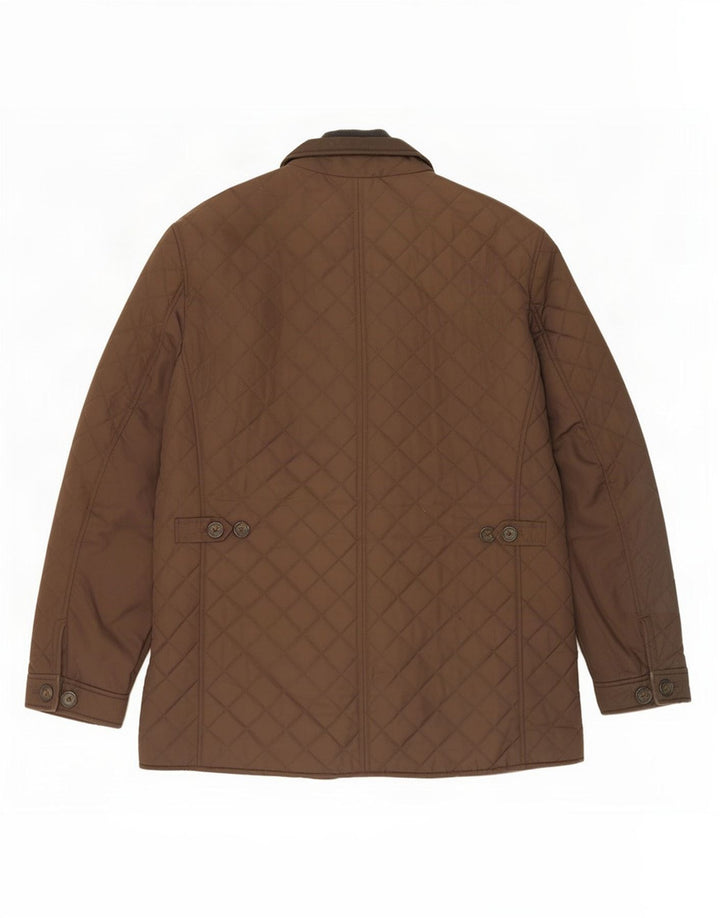 Marks & Spencer Herre quiltet jakke UK 40 Stor brun polyester