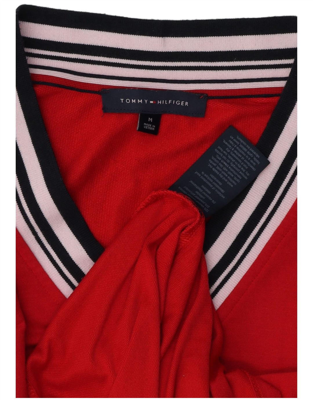 TOMMY HILFIGER Dametop Langærmet UK 14 Medium Rød Viscose