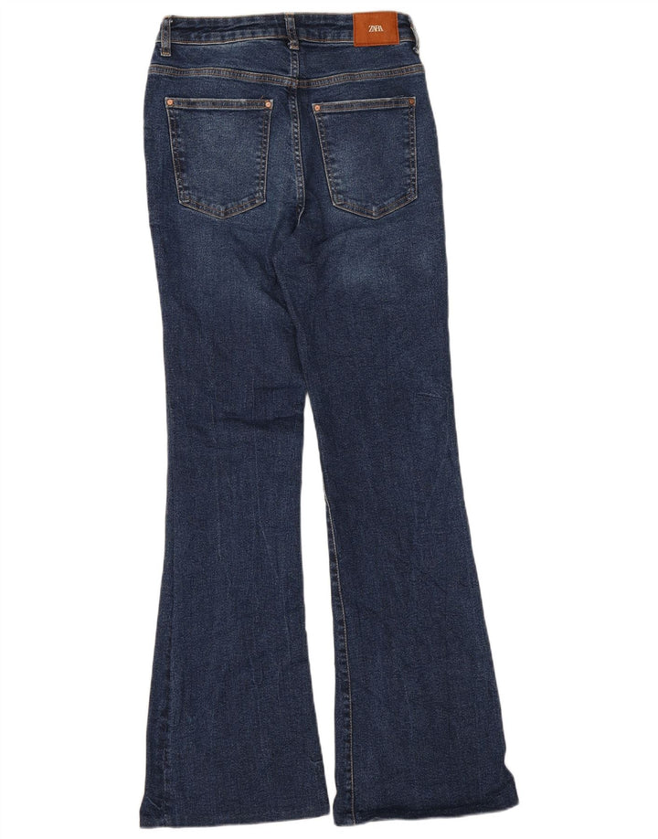 Zara Dame Jeans med høj talje EU 38 Small W28 L31 Blå