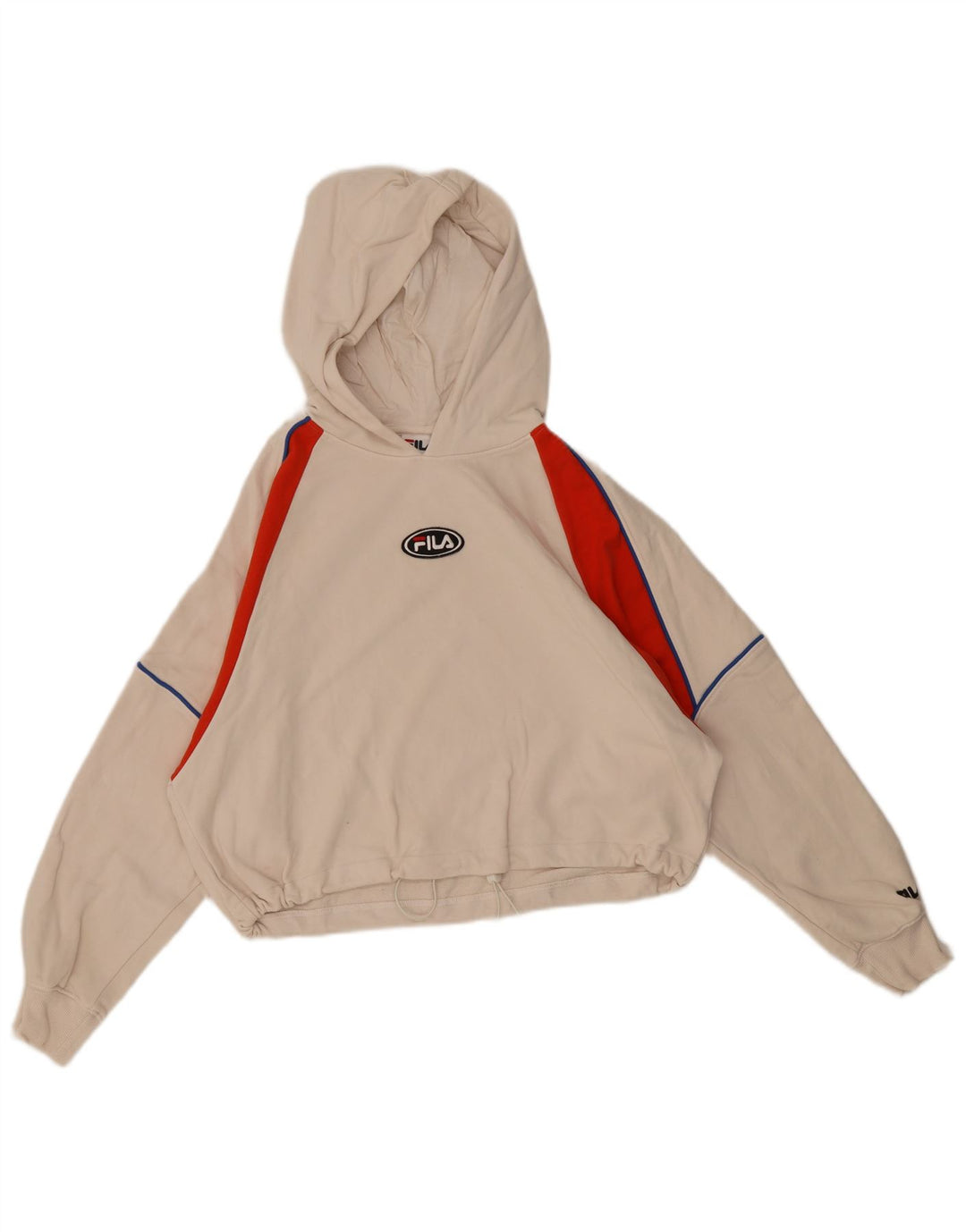 Fila Womens Crop Oversized hættetrøje Jumper EU 36 Small White Colourblock