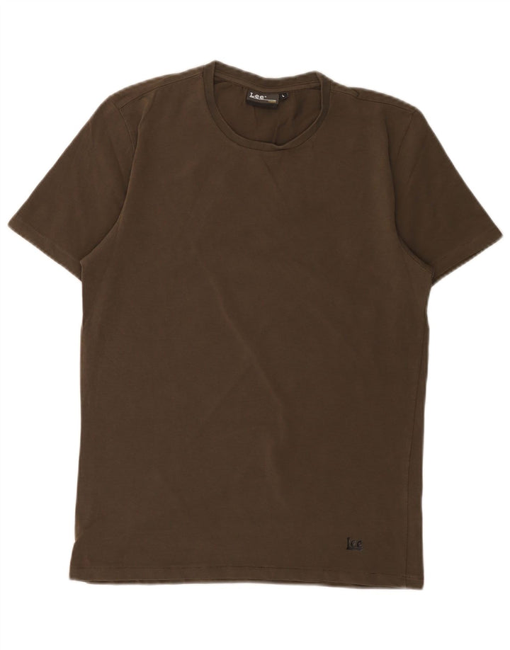 Lee Dame T-Shirt Top UK 14 Large Khaki