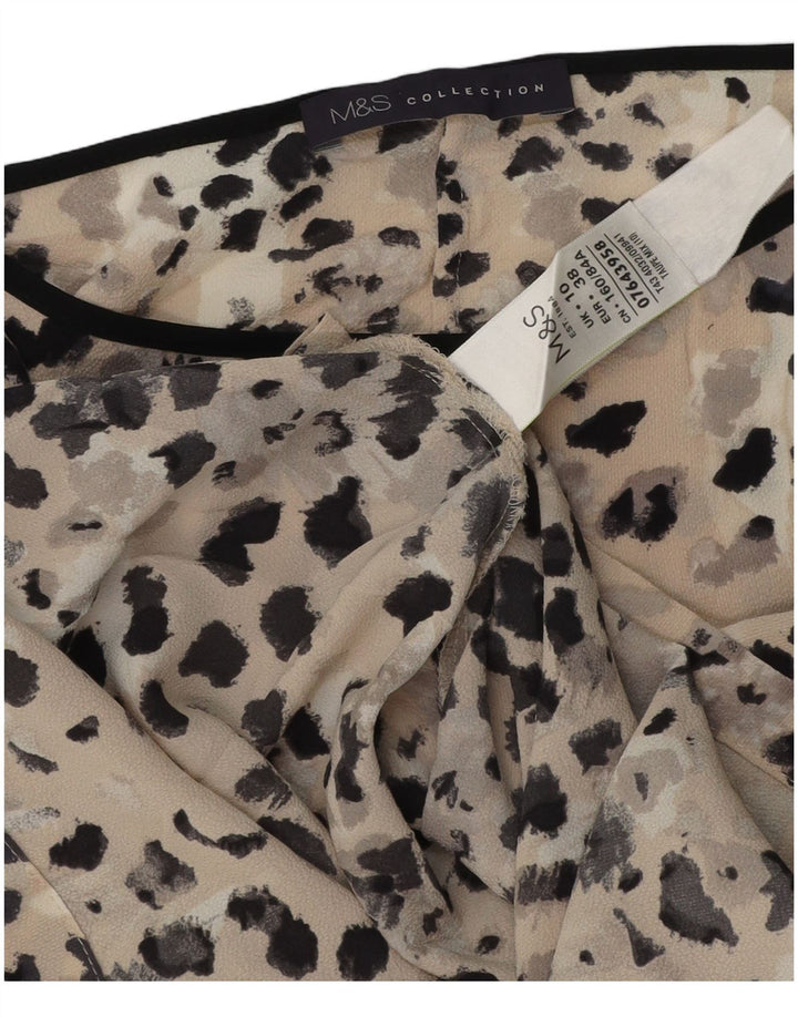 Marks & Spencer Dame Oversized bluse Top UK 10 Small Beige Flecked