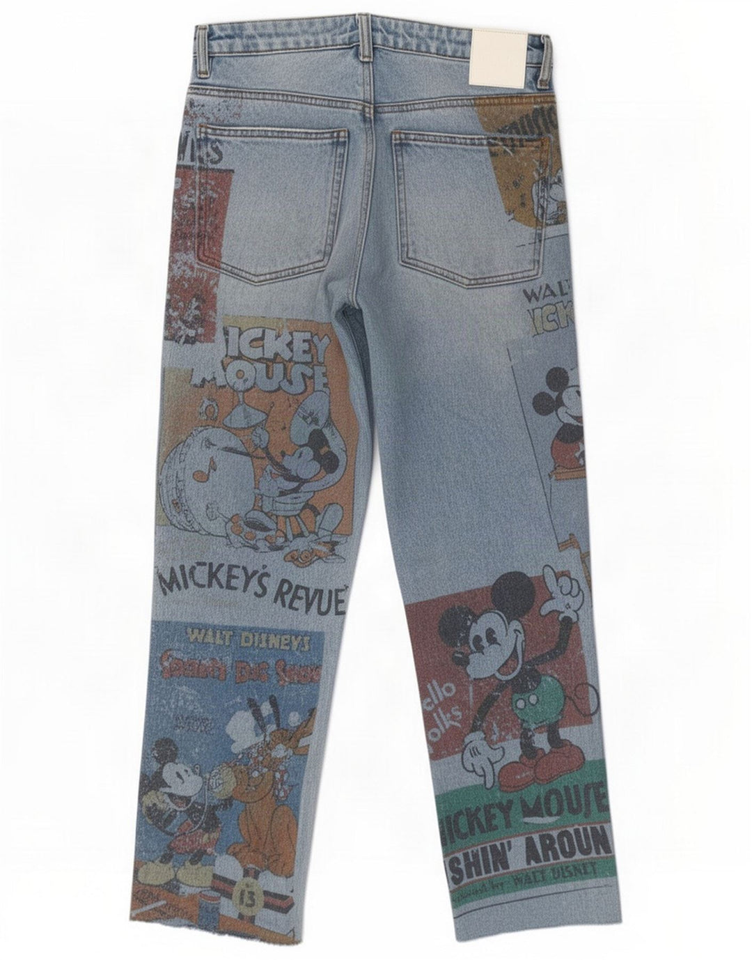 Desigual Dame Disney Straight Jeans EU 38 Medium W28 L26 Blue Patchwork