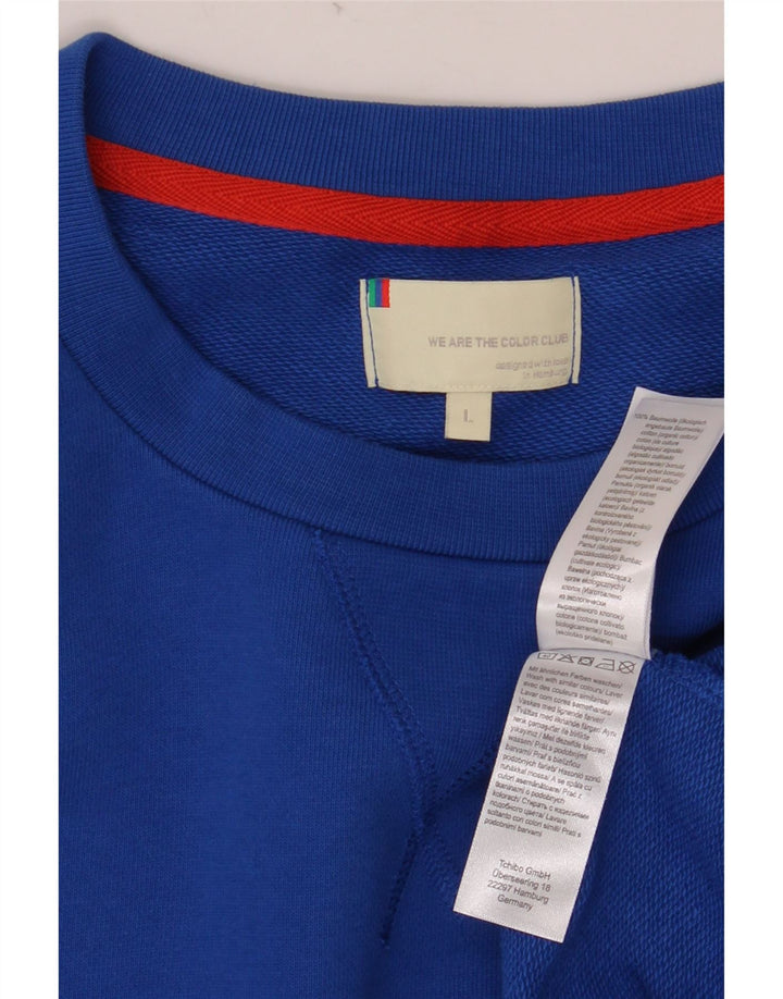 VINTAGE Herre Sweatshirt Jumper Stor Blå Bomuld