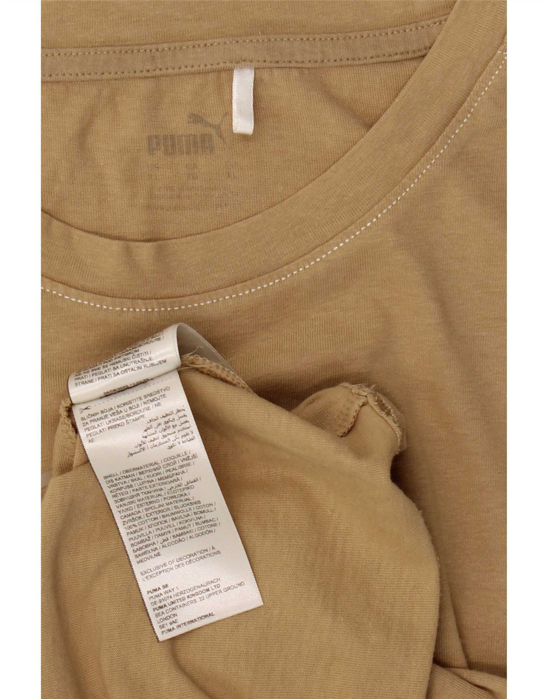 Puma Herre Grafisk T-Shirt Top XL Beige Bomuld