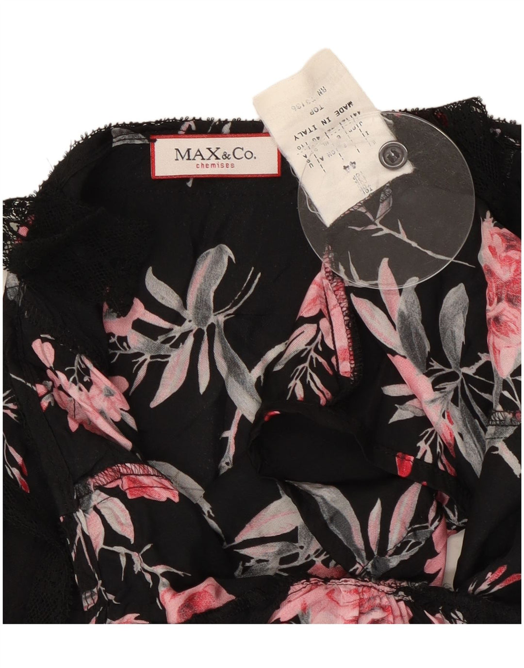 Max & Co. Kvinde korsettop UK 12 Medium Black Floral