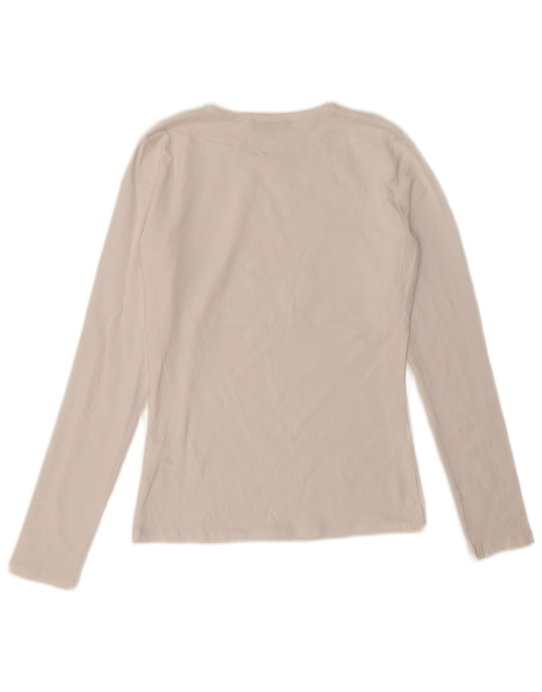 Zara Dame Top Langærmet UK 12 Medium Hvid Bomuld