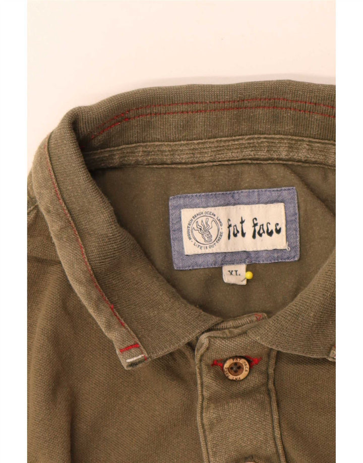Fat Face Herre Polo Shirt XL Khaki Bomuld