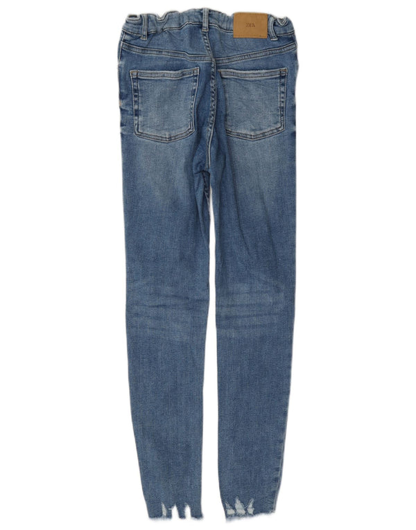 Zara Girls Distressed Skinny Jeans 13-14 år W26 L26 Blå