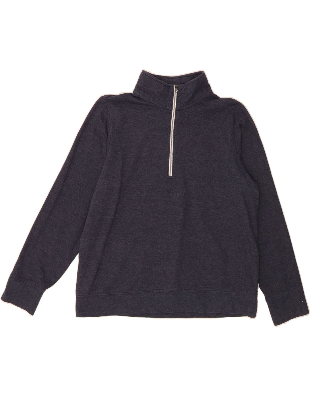 EDDIE BAUER Womens Zip Neck Sweatshirt Jumper UK 16 Large Blue Cotton Vintage Eddie Bauer and Second-Hand Eddie Bauer from Messina Hembry 
