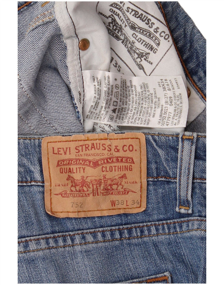 Levi's Herre 752 Straight Jeans W38 L29 Blå Bomuld