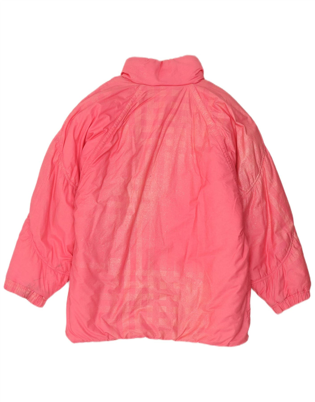 Vintage Dame Oversized Polstret Frakke UK 8 Small Pink Bomuld