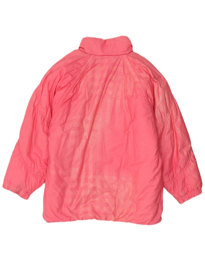 Vintage Dame Oversized Polstret Frakke UK 8 Small Pink Bomuld