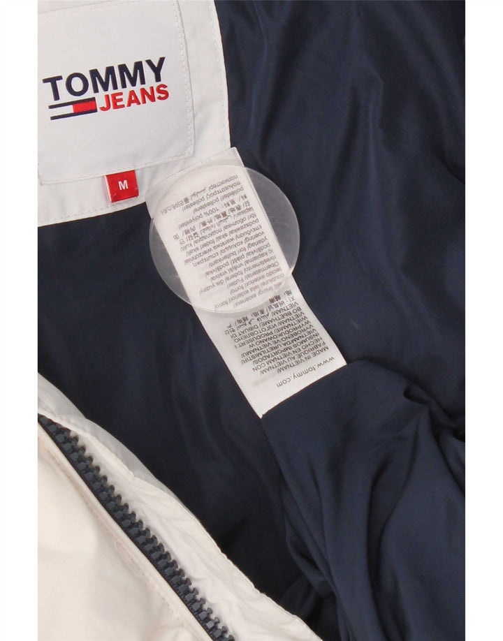 Tommy Hilfiger Herre Hættetrøje Vatteret Jakke UK 38 Medium Hvid Polyester
