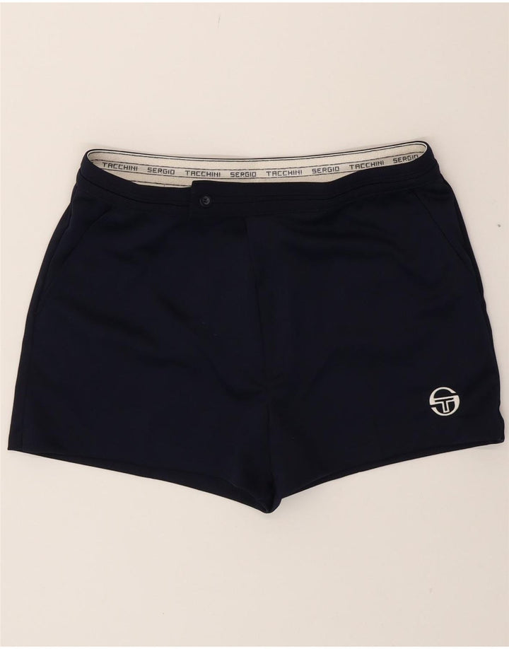 SERGIO TACCHINI Womens Chino Shorts IT 52 2XL W32 Navy Blue Polyester Vintage Sergio Tacchini and Second-Hand Sergio Tacchini from Messina Hembry 